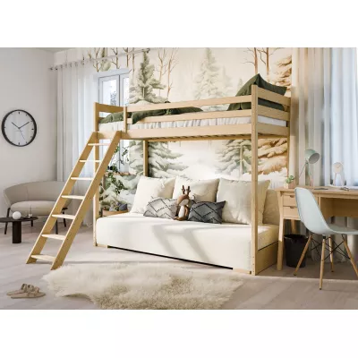 Patrová postel s pohovkou SANEM - 90x200, borovice / béžová