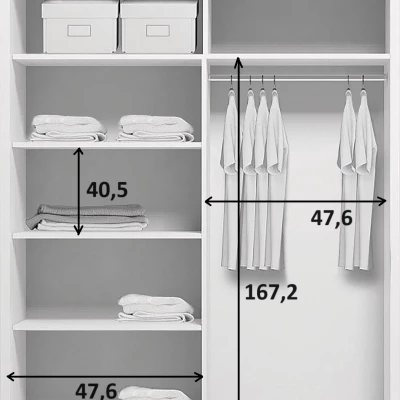 Šatní skříň 100/215 PAISLEY se zrcadly - dub sonoma