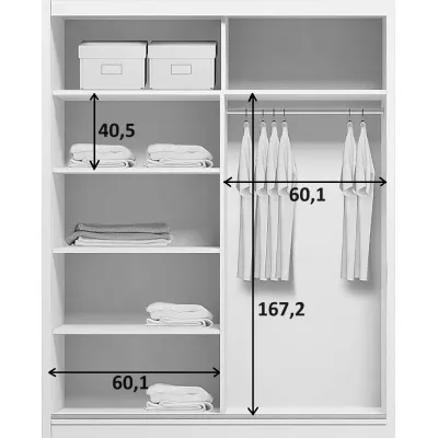 Šatní skříň 125/215 PAISLEY se zrcadly - dub craft zlatý