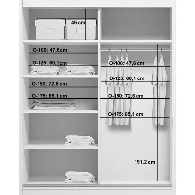 Šatní skříň 125/245 PAISLEY se zrcadly - dub craft zlatý