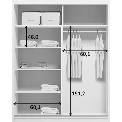 Šatní skříň 125/245 PAISLEY se zrcadly - grafit