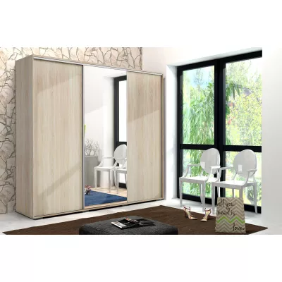 Třídveřová šatní skříň 250/215 LEONARDO - dub sonoma