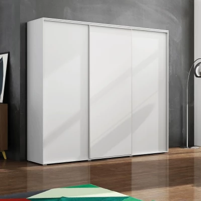 Třídveřová šatní skříň 278/215 LEO - bílá