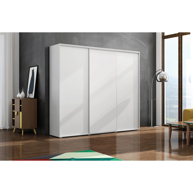Třídveřová šatní skříň 278/215 LEO - bílá