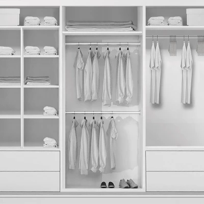 Třídveřová šatní skříň 278/215 LEO - bílá