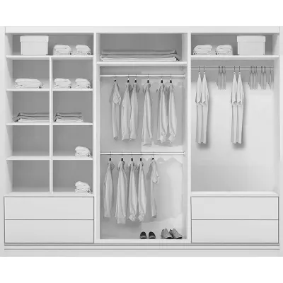 Třídveřová šatní skříň 278/215 LEO - bílá