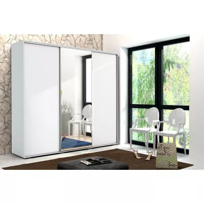 Třídveřová šatní skříň 278/215 LEONARDO - bílá