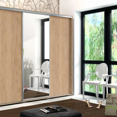 Třídveřová šatní skříň 278/215 LEONARDO - dub craft zlatý