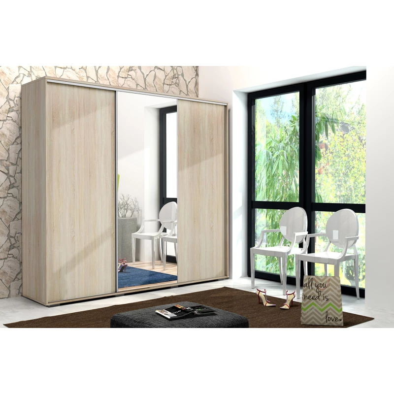 Třídveřová šatní skříň 278/215 LEONARDO - dub sonoma