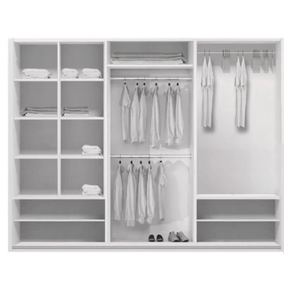 Třídveřová šatní skříň 278/215 LUCA - bílá