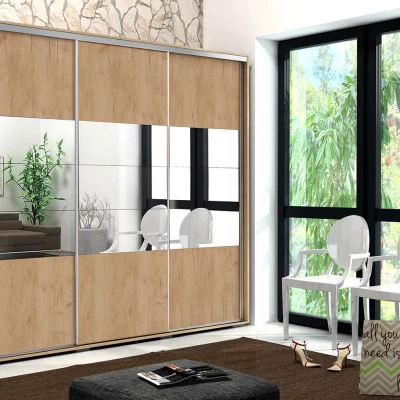 Třídveřová šatní skříň 278/215 LUCA - dub craft zlatý