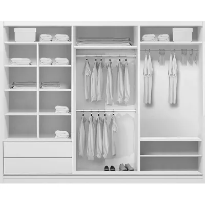 Šatní skříň 250/215 LUIS se zrcadlem - bílá