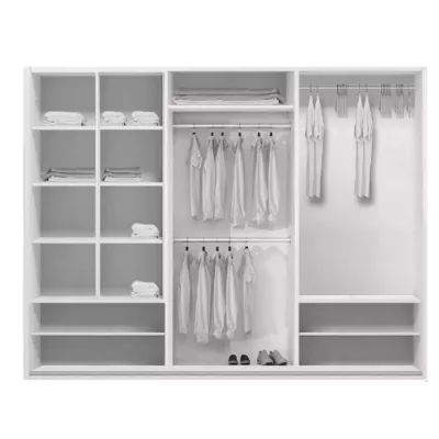 Šatní skříň 250/215 LUIS se zrcadlem - dub craft zlatý