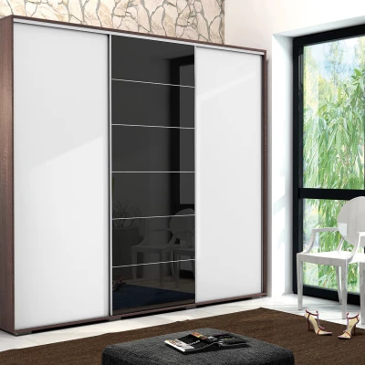 Šatní skříň 250/215 MANUEL - čokoláda / bílá