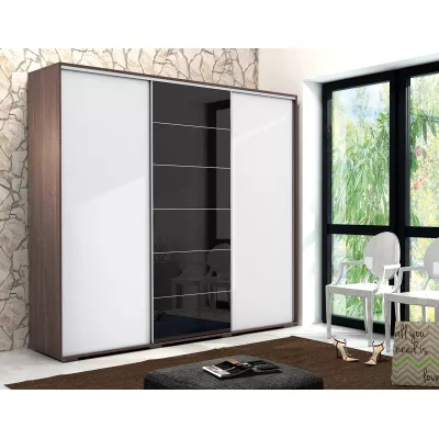 Šatní skříň 250/215 MANUEL - čokoláda / bílá