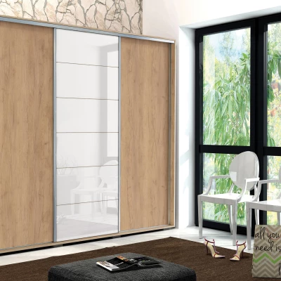 Šatní skříň 250/215 MANUEL - dub craft zlatý