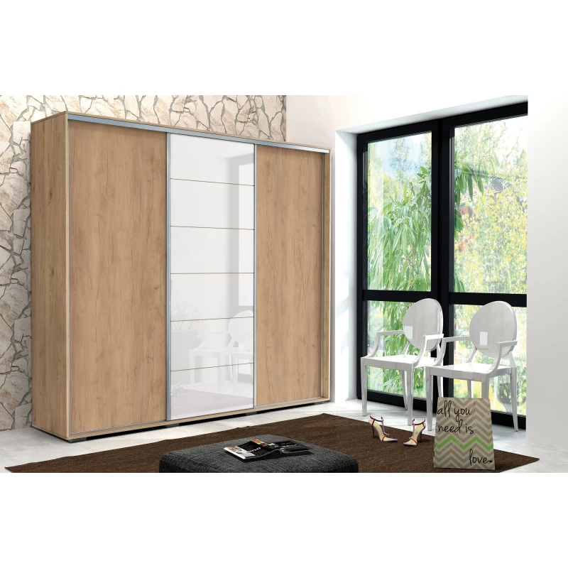 Šatní skříň 250/215 MANUEL - dub craft zlatý