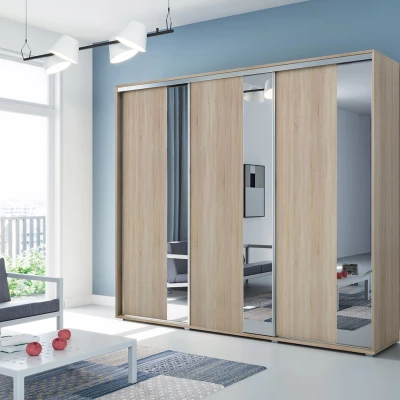 Třídveřová šatní skříň 250/215 MARCO - dub sonoma
