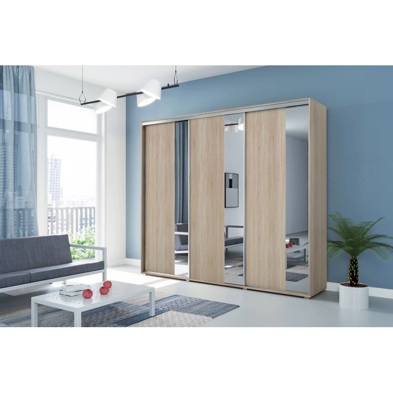 Třídveřová šatní skříň 250/215 MARCO - dub sonoma