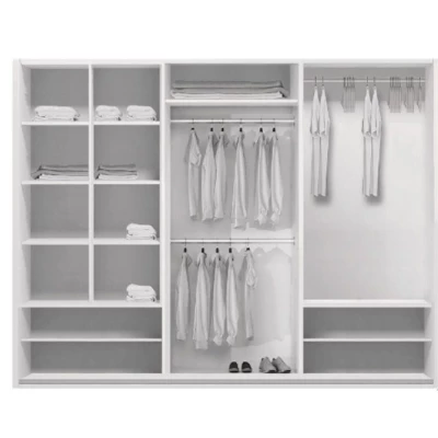 Šatní skříň 250/215 MATEO se zrcadlem - čokoláda / bílá