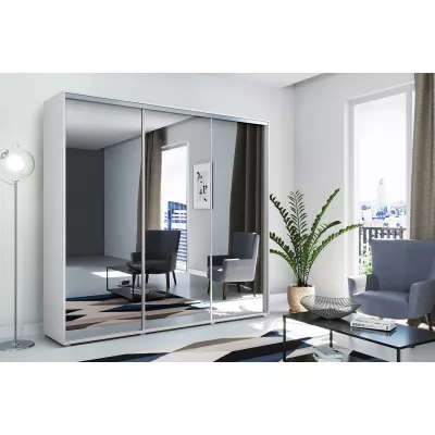 Šatní skříň 250/215 MIGUEL se zrcadlem - bílá