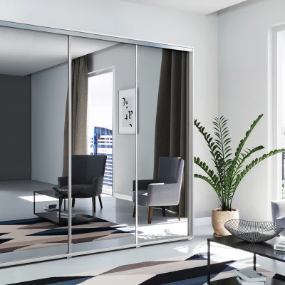 Šatní skříň 278/215 MIGUEL se zrcadlem - bílá