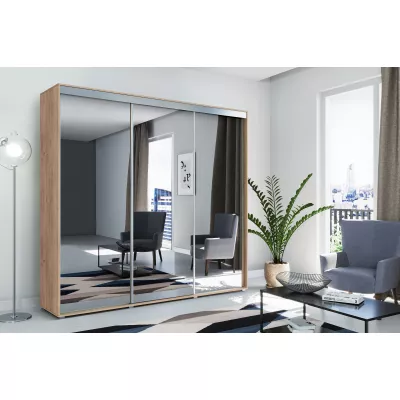 Šatní skříň 278/215 MIGUEL se zrcadlem - dub craft zlatý