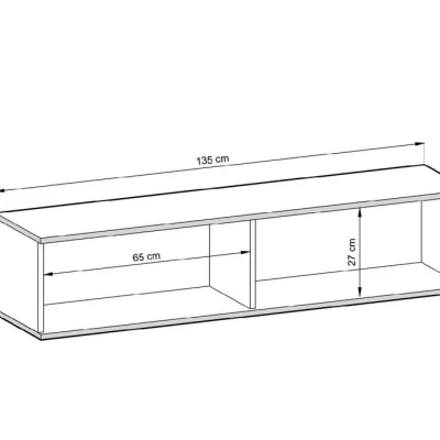 Stolek pod TV REFUGIO - 135 cm, černý