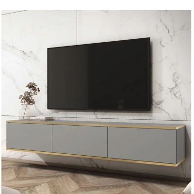 Televizní stolek REFUGIO - 175 cm, šedý