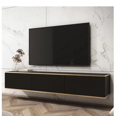 Televizní stolek REFUGIO - 175 cm, černý