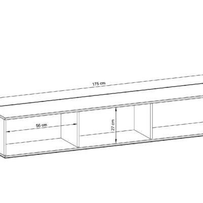 Televizní stolek REFUGIO - 175 cm, černý