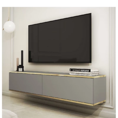 Televizní stolek REFUGIO - 135 cm, šedý