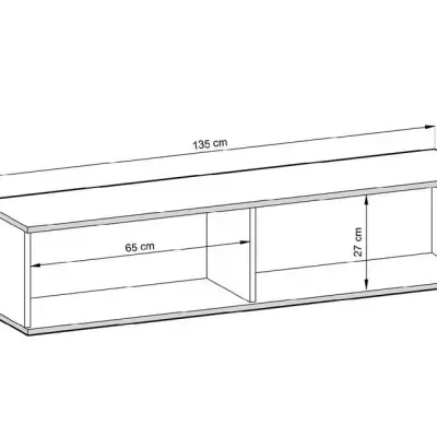 Televizní stolek REFUGIO - 135 cm, černý mramor / černý