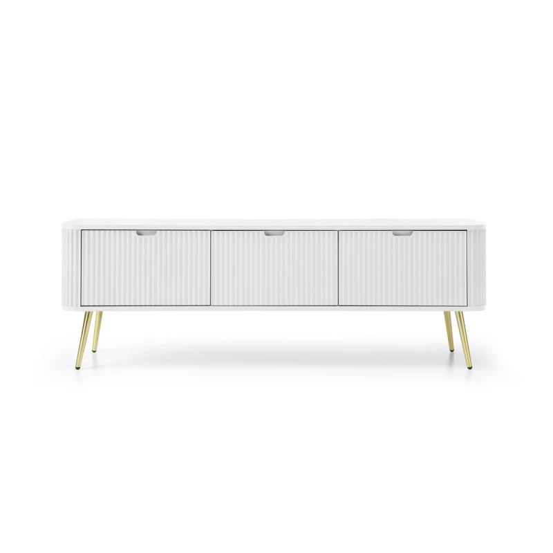 Televizní stolek LOTAS - bílý / zlatý