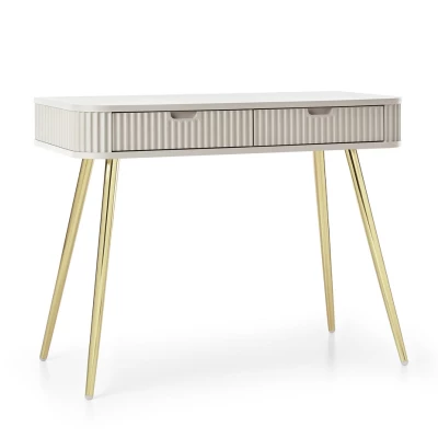 Toaletní stolek LOTAS - kašmír / zlatý