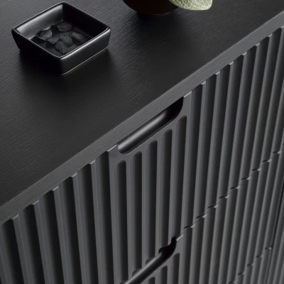 Toaletní stolek LOTAS - černý / zlatý