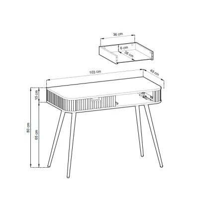 Toaletní stolek LOTAS - kašmír / zlatý