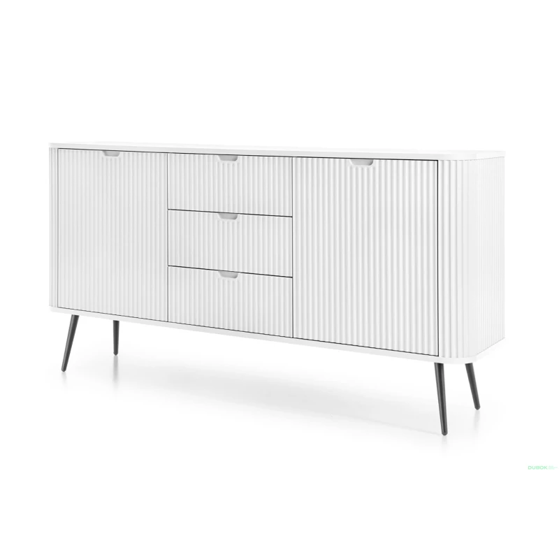 Kombinovaná komoda LOTAS - bílá / černá