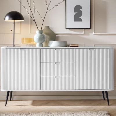 Kombinovaná komoda LOTAS - bílá / černá