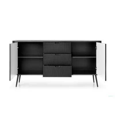 Kombinovaná komoda LOTAS - bílá / černá