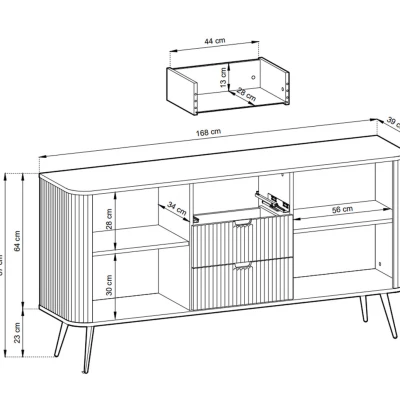 Kombinovaná komoda LOTAS - bílá / černá