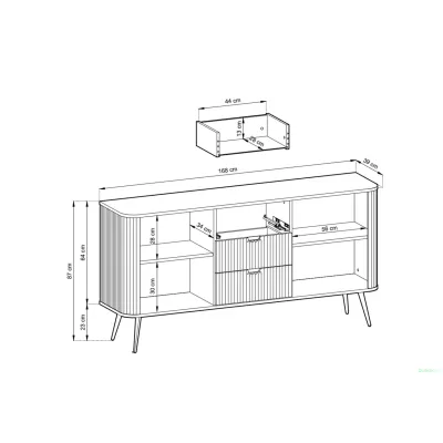 Kombinovaná komoda LOTAS - bílá / černá