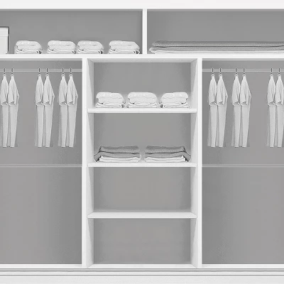 Šatní skříň 250 NEVENA s posuvnými dveřmi - dub craft zlatý / černá