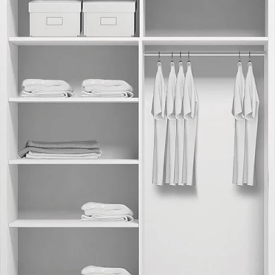 Šatní skříň 150 MABELA se zrcadlem - bílá / černá