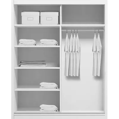 Šatní skříň 150 MABELA se zrcadlem - bílá / černá