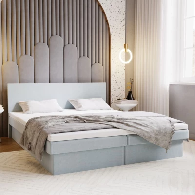 Čalouněná postel 180x200 AVRIL 2 s úložným prostorem - světle modrá