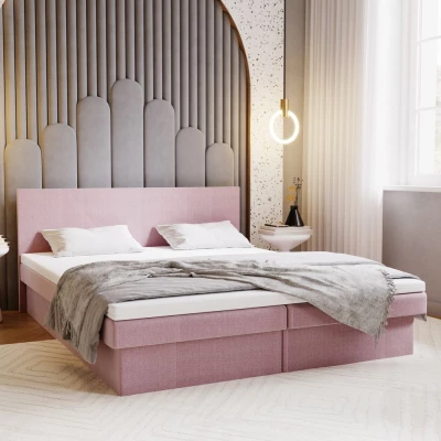 Čalouněná postel 180x200 AVRIL 2 s úložným prostorem - světle růžová