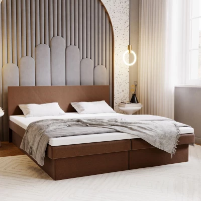 Čalouněná postel 180x200 AVRIL 2 s úložným prostorem - hnědá