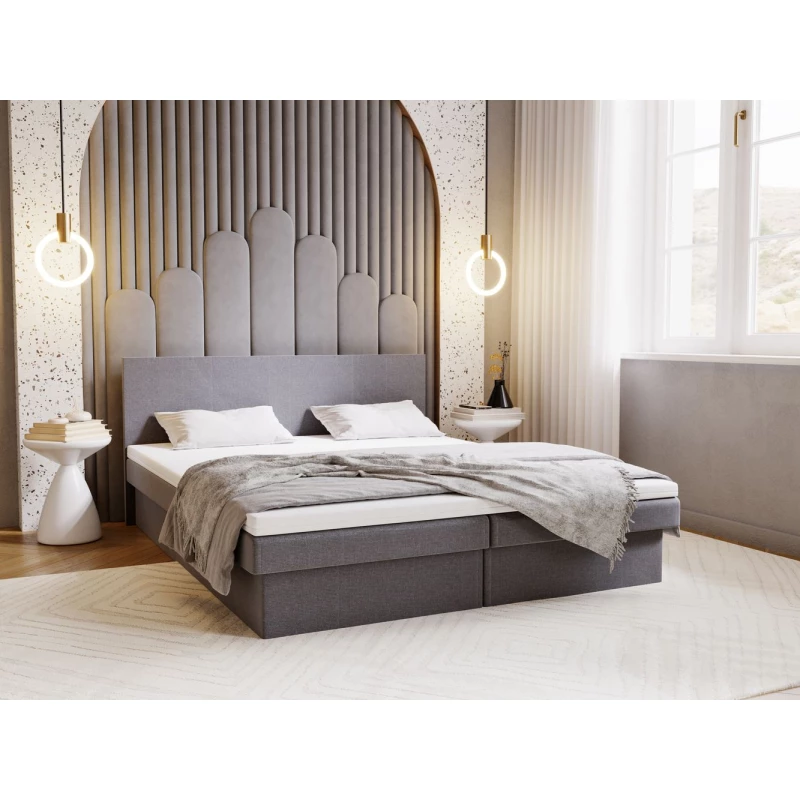 Čalouněná postel 160x200 AVRIL 2 s úložným prostorem - světle šedá 2