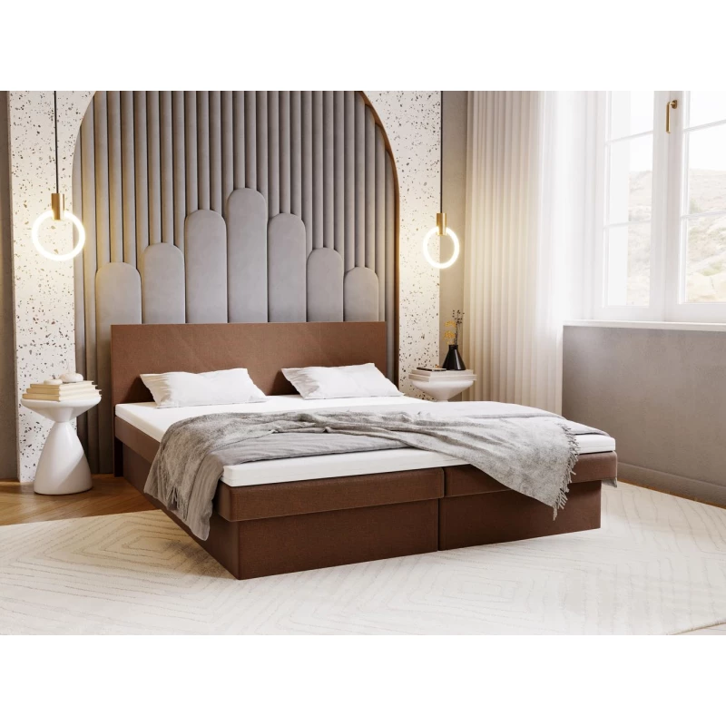 Čalouněná postel 160x200 AVRIL 2 s úložným prostorem - hnědá